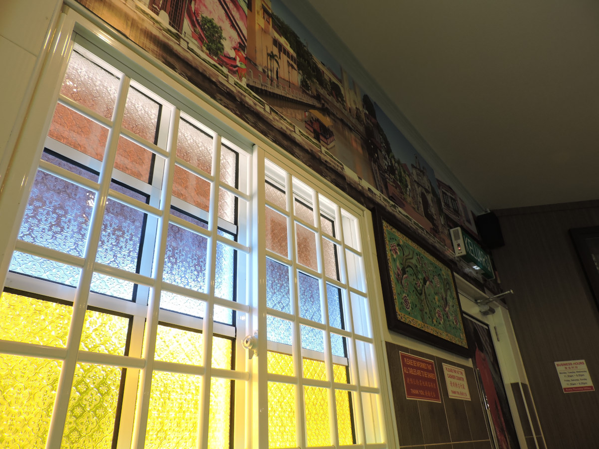 Malaysia Melaka Baba Nyonya Design Colorful Glass Window
